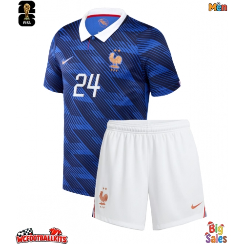 France Rayan Cherki #24 Replica Home Stadium Shirt World Cup 2026 Short Sleeve